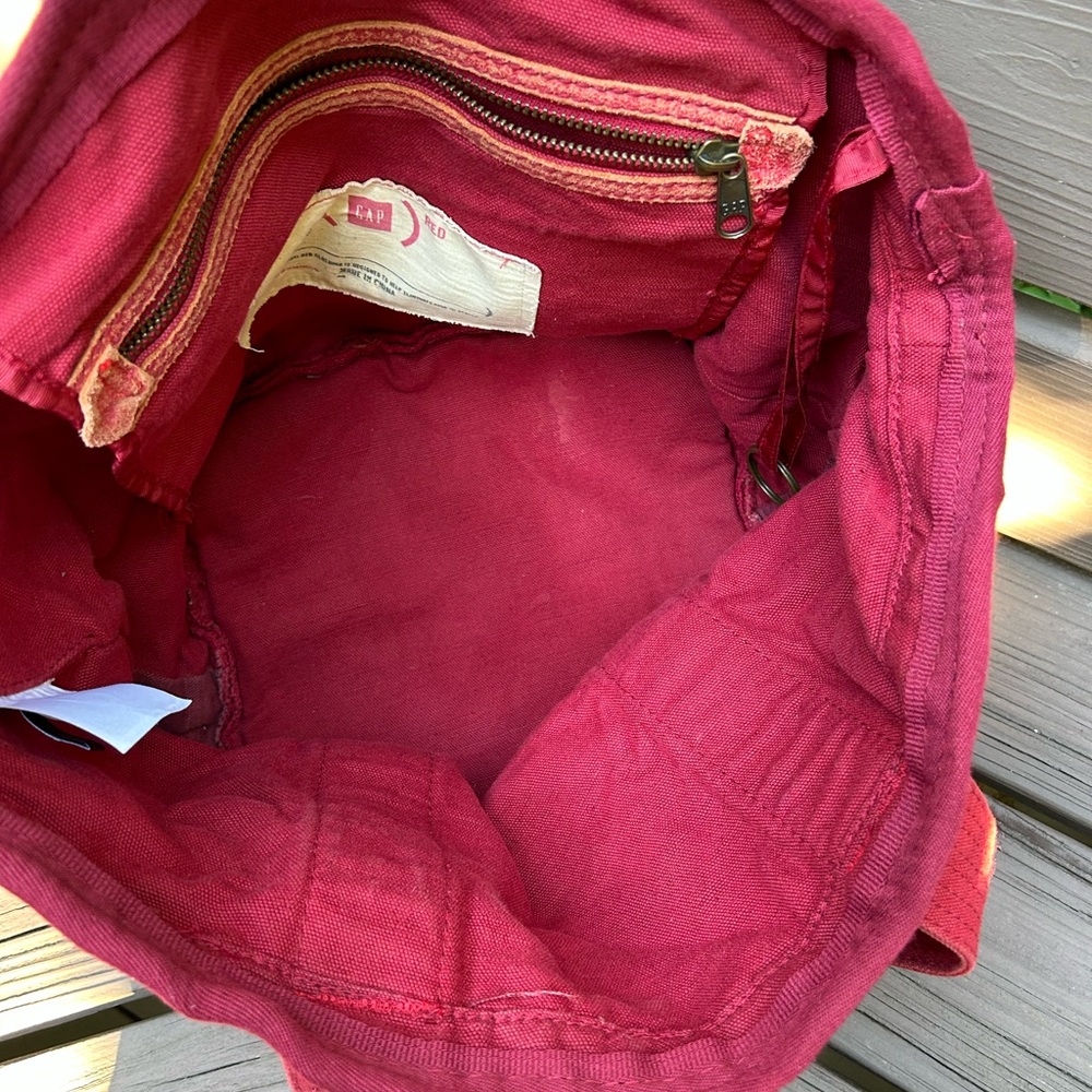 Vintage Gap RED Cotton Large Canvas Tote Bag - Picture 3 of 9